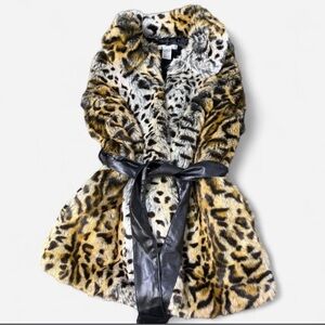 90’s Style Leopard Faux Fur WD.NY Vest Size Small